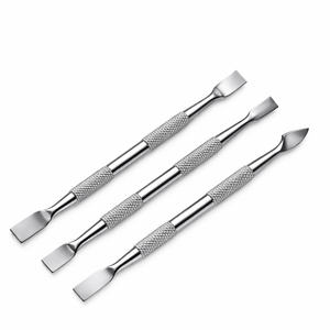 ชุดอุปกรณ์ดันหนังกำพร้าสแตนเลสคุณภาพสูง 3 ชิ้น ชุดเตรียมเล็บแบบสองด้าน ใช้ซ้ำได้ สำหรับทำเล็บมือและเล็บเท้า ชุดมืออาชีพ OEM - Product Image 1