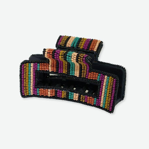 Barrette à cheveux brodée de fleurs en perles pour un usage quotidien, barrette à cheveux en perles brodées à la main de haute qualité pour femmes - Product Image 3