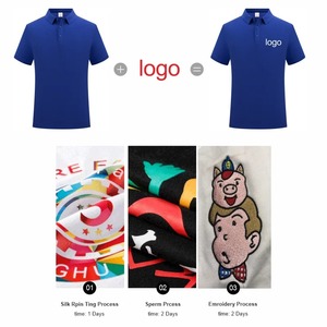 Polo en tricot de coton décontracté de grande et grande taille pour hommes, vêtements respirants à motif de broderie uni - Product Image 1