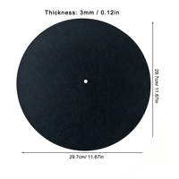 Tapis en feutre haute densité 3 mm universel pour platine vinyle, anti-vibrations, pour lecteur de disques vinyles LP