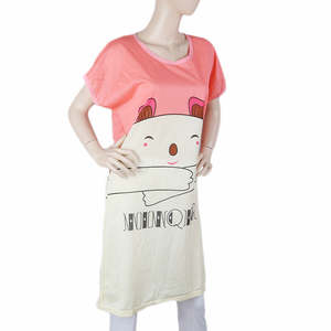 Camiseta larga de noche para mujer - Rosa oscuro - Product Image 1