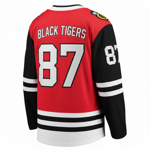 Vêtements de sport de hockey sur glace pour hommes adultes de haute qualité, personnalisés, avec nom d'équipe imprimé numériquement sur le devant, 100% polyester, 180g, séchage rapide - Product Image 2