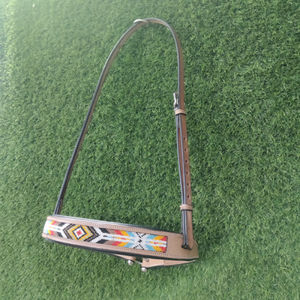 Achetez une bride de cheval en cuir véritable à une oreille, style western, pour courses de chevaux, en cuir brut, fabrication indienne - Product Image 1