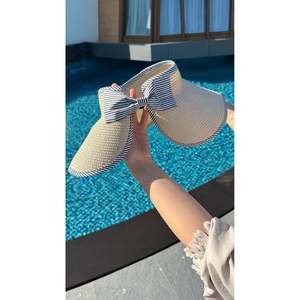 Chapeau de soleil beige pliable à visière ouverte en paille HSR2078 - Beige3 - Product Image 2