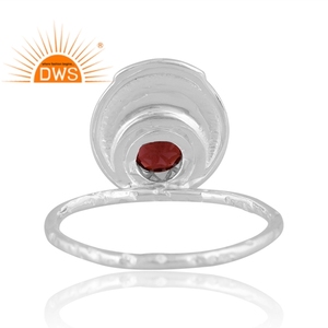 แหวนเงินแท้ประดับพลอยโกเมนธรรมชาติ งานแฮนด์เมดล่าสุด ออกแบบตามสั่ง ผู้จัดจำหน่ายเครื่องประดับอินเดีย - Product Image 2