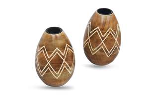 Decorative Wooden <b>Candle</b> Stand Candlestick Holders Tealight <b>Candle</b> Stand for Home Decor Living Room Table Decor <b>Set</b> of 2 - Product Image 6
