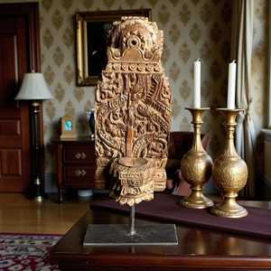 Corbeille murale en bois vintage indien, sculptée à la main, décoration architecturale, style rustique antique, intérieur de maison, assortiment, 1 conteneur - Product Image 1