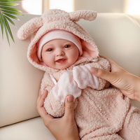 Poupée bébé réaliste Mia de 17 pouces, nouveau-né, fille, tête en vinyle, corps en tissu doux, visage souriant