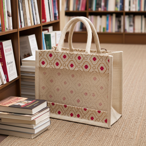 Sac cadeau en jute personnalisé Sacs fourre-tout de Noël Sacs-cadeaux de vacances Pochette en jute avec fenêtre transparente en PVC pour la fête - Product Image 5