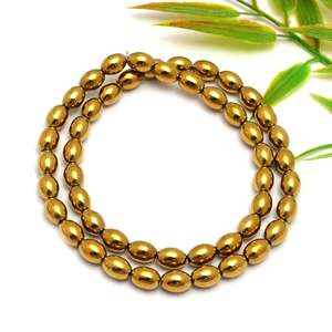 Collier de perles d'hématite en forme de baril de 15 pouces de Kamal Gems, collection de perles assorties - Product Image 2