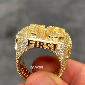 Bague de champion en moissanite glacée pour homme, VVS, logo personnalisé avec initiale, hip hop, bustdown, argent, bagues de mariage, bagues de fête - Product Image 4
