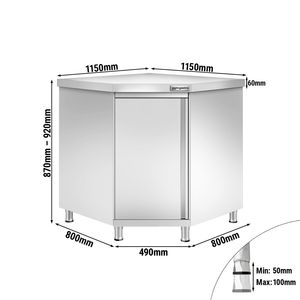 ตู้เก็บของเข้ามุมสแตนเลส PREMIUM - 1150x1150 มม. - Product Image 2