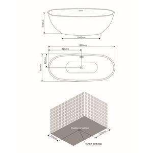CLARISSA White Acrylic Center Room Bathtub Premium <b>Tubs</b> Product - Product Image 4