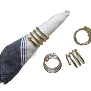 Handmade Unique Style Gold Square MOP Design Napkin Ring Royal Gold Metal Decorative <b>Accessories</b> - Product Image 3