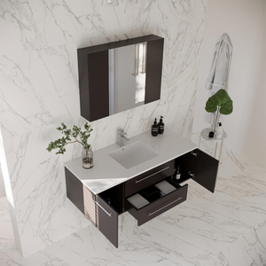 Modern Compact Brown Wooden Bathroom <b>Sideboards</b> Ready-to-Assemble <b>Kitchen</b> Vanities with Lavabo for Bedroom OEM/ODM Wholesale - Product Image 1