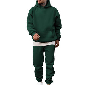 Survêtement décontracté pour homme de qualité supérieure respirant et écologique à capuche 100% coton molleton lourd - Product Image 1