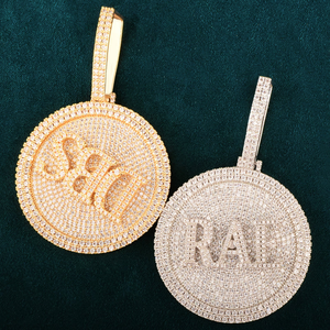 Collar Personalizado con Diamante Moissanite, Medallón Giratorio de Oro para Hombre, Acabado en Plata de Ley, Joyería Hip Hop - Product Image 3