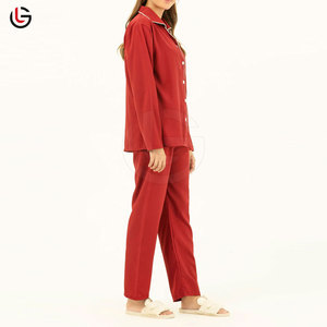 Vente en gros Vêtements de nuit pour femmes de couleur unie Pyjamas pour femmes Vêtements de nuit extensibles Ensembles de vêtements de nuit pour femmes - Product Image 4