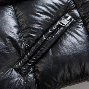 2022 nueva marca de invierno para hombre, chaqueta acolchada gruesa rellena de algodón con cuello levantado, negra con capucha, - Product Image 6