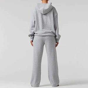 Ensemble sweat à capuche et pantalon de jogging oversize pour femme, 100 % coton biologique, écologique, coupe ample, ensemble 2 pièces pour l'hiver 2026 - Product Image 6