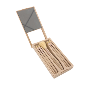 Ensemble professionnel de 5 pinceaux de maquillage avec poils synthétiques doux et complets pour le visage et les lèvres, 13 pièces par ensemble avec étui - Product Image 4