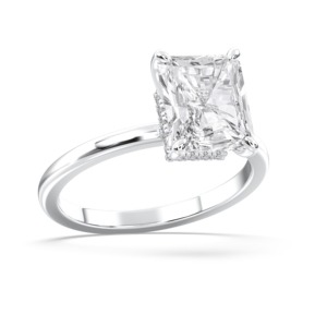 Bague de fiançailles solitaire en E-F/VVS-VS Moissanite émeraude et coupe ronde 3.00 carats pour femme - Product Image 3