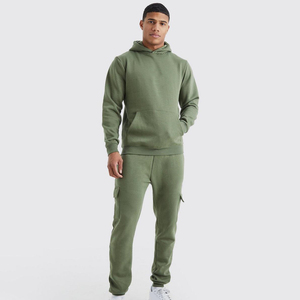 Chándal de lavado ácido para hombre con bordado desgastado, conjunto de Sudadera con capucha y pantalón de secado rápido transpirable con diseño serigrafiado OEM - Product Image 1