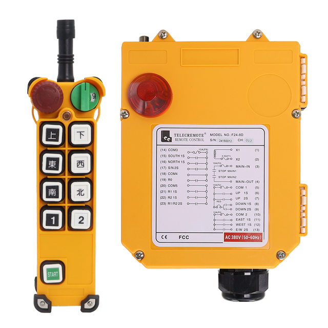Source Factory Waterproof F24-8D 8 Keys Dual Speed Remote Control Cranes and Overhead Crane Remote Control for Workshop