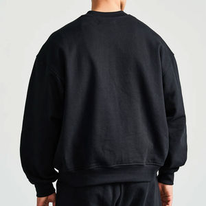 Sweat-shirts à col rond pour homme avec logo personnalisé, doublure unie, fermeture éclair mi-longue, style zippé, en molleton uni teint, pour l'hiver - Product Image 2