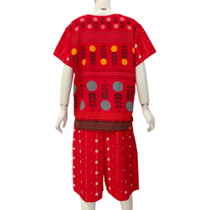 Ensemble de pyjama d'été pour femmes Chrysanta à manches courtes et pantalon en rayonne au genou avec taille élastique - Product Image 2