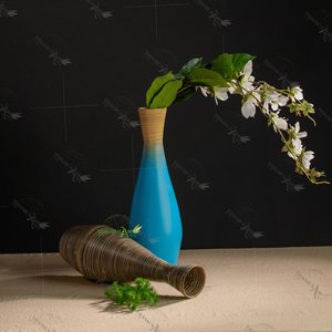 Supplier <b>Vintage</b> Style Natural Artistic Contrast Bamboo Vase Decoration Living Room Display <b>Shelf</b> Ornament - Product Image 6