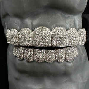 Plata esterlina Moissanite Diamond Grillz Shine Bright con Iced Out Bling para Rap Battles Videos musicales Streetwear Moda - Product Image 4