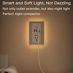 5-in-1 LED ánh sáng ban đêm ổ cắm Extender <span class=keywords><strong>Auto</strong></span> On/Off cảm biến hoàng hôn Bình Minh Tường Power Strip bảo vệ tăng 15A Đánh giá hiện tại 125V - Product Image 5