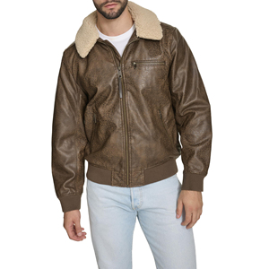 Chaqueta de Cuero de Oveja Genuino de Alta Calidad y Estilo para Hombre, Estilo Urbano con Cuello Alto para Invierno - Product Image 1