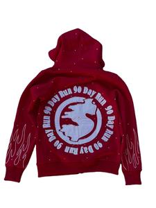 Sweat-shirts à capuche personnalisés en molleton de coton de haute qualité, poids lourd, fabrication sur mesure, fermeture éclair intégrale, broderie personnalisée - Product Image 4