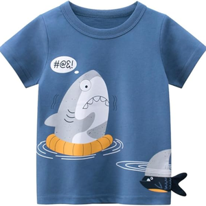 T-shirt en coton tricoté à manches courtes respirant et écologique pour tout-petit garçon, avec appliqué personnalisé, collection boutique, vêtements d'été pour enfants, directement de la marque - Product Image 3