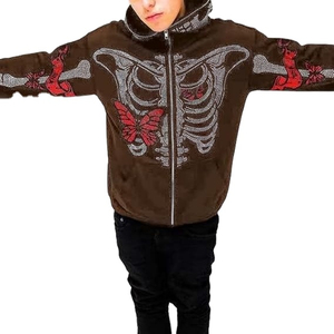 Customized Full Face Zip Pullover Hoodies 100% Cotton <b>Thick</b> <b>Fleece</b> Breathable Anti-Wrinkle Winter Warm Soft Men - Product Image 1