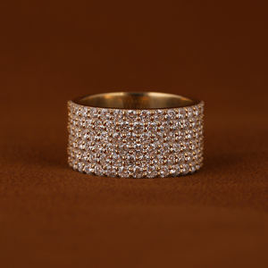 Anillo de media eternidad unisex de oro macizo de 10 quilates hecho a mano con diamantes cultivados en laboratorio de 2.10-2.60 quilates, chapado, regalo de compromiso, certificado IGI, moderno - Product Image 1