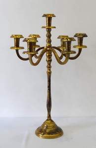 Metal 5 Arm Weddings Gold <b>Candelabra</b> Embossed Royal Design Luxuries Fancy <b>Candelabra</b> for Wedding and Party Decoration - Product Image 6
