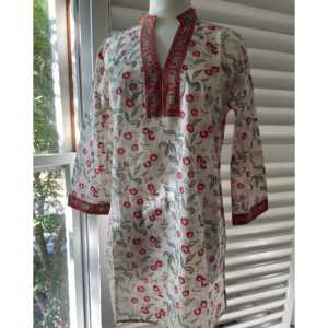 Kurta Navideña con Estampado de Bloques para Mujer, Elegante, Casual, Talla Grande, Vestido Largo hasta el Suelo, Transpirable, Tallas XS-5XL, para Fiestas Diurnas - Product Image 2