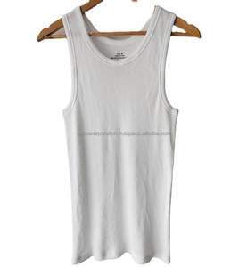 Vente en gros de débardeurs 100% coton personnalisés Gym Fitness batteur à sueur côtelé respirant pour hommes décoration de broderie de style décontracté - Product Image 5