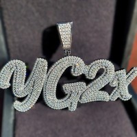 Colgante de Moissanita VVS que pasa la prueba del diamante, con logotipo personalizado, de oro blanco, joyería Hip Hop, certificado IGI, colgantes y dijes unisex
