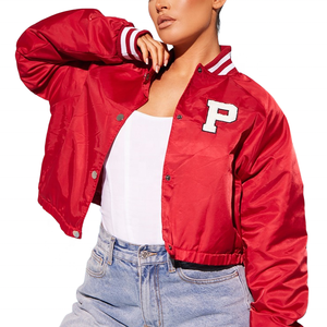 Chaqueta informal de invierno de alta calidad para mujer, ropa deportiva para gimnasio, chaqueta universitaria cálida de béisbol con letras para mujer - Product Image 1