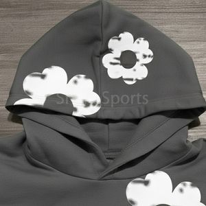 Ensemble de survêtement en denim imprimé à la mode, avec capuche, pour l'hiver, survêtement décontracté et léger - Product Image 3