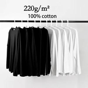 T-shirt pour homme en gros, manches longues, coton lourd, sérigraphie, impression de logo personnalisé, t-shirt à manches longues pour homme - Product Image 2