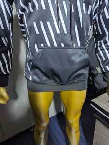 Custom Men's Heavyweight Full Zip up <b>Hoodie</b> Solid Patchwork Hiphop Style Double Hood 3D Cotton Fleece <b>Gothic</b> Top Wholesale - Product Image 5