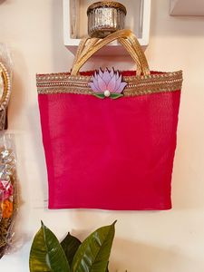 Sacs Femme Sac de Mariage Fait Main Rakhi Cadeau pour Soeur Indien Ethnique Potli Porte-monnaie de Mariée, Sac en Organza, Sac Transparent - Product Image 5