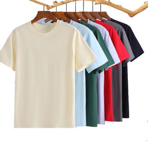 Venta al por mayor 180gsm Drop Shoulder manga corta de gran tamaño 100% algodón pesado Color sólido camiseta en blanco para los hombres - Product Image 2