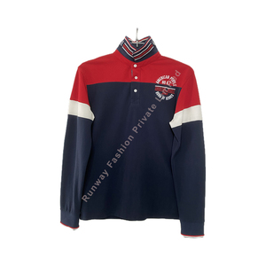 Vente en gros Streetwear personnalisé Polo à manches longues multicolore avec logo pour homme Polo en tricot texturé - Product Image 1