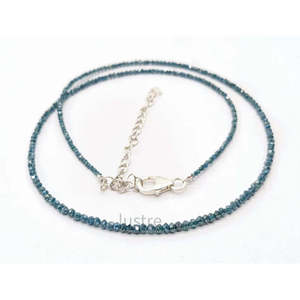 Perles Rondelles Facettées en Diamant Bleu Naturel Qualité AAA 1,8-2,4 mm, Fil de 16 Pouces en Argent Sterling Plaqué Or 18K pour Bijoux Fins - Product Image 2